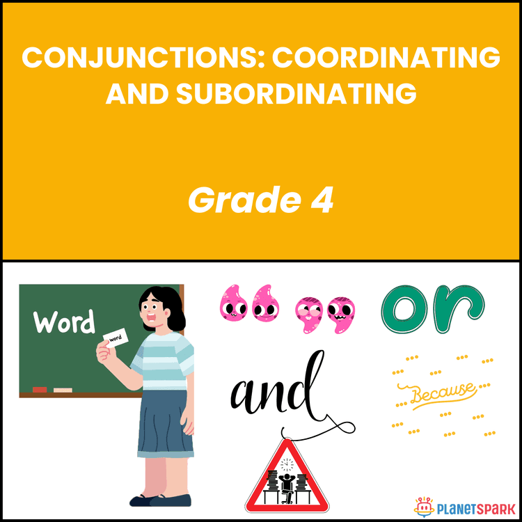 Class 4 English Worksheet on Conjunctions