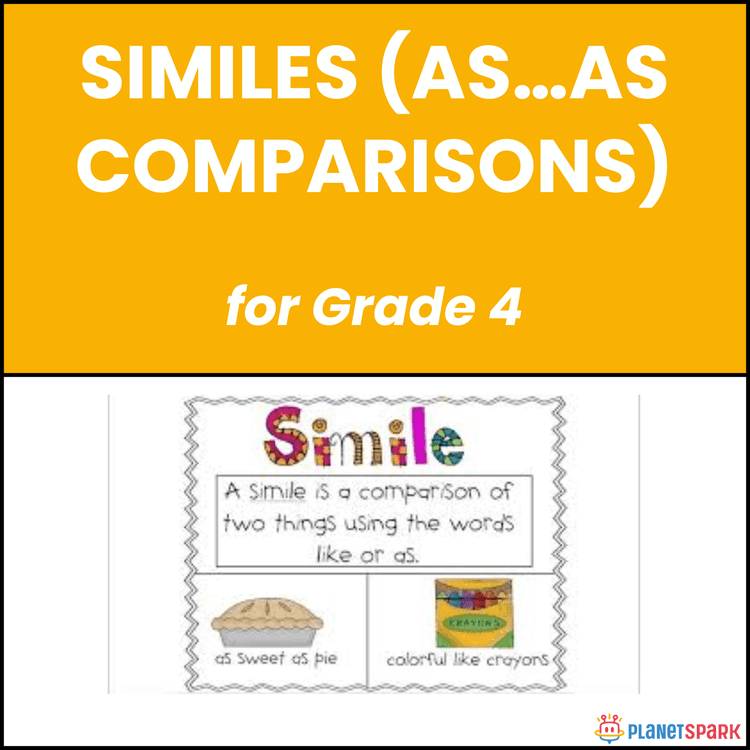 Class 4 English Worksheet on Similes Using As As