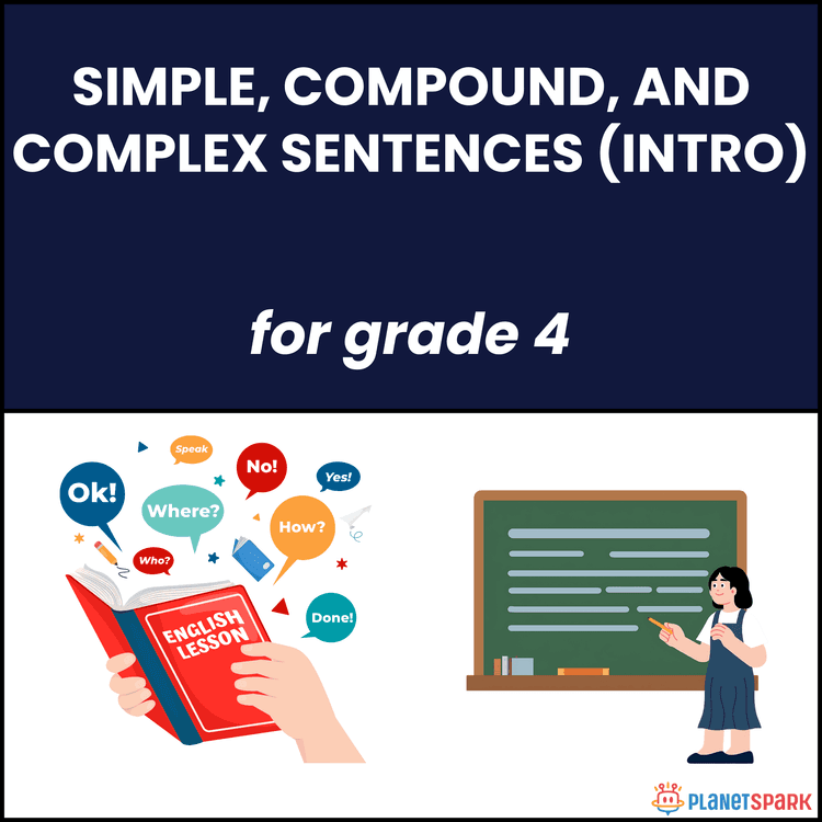 Class 4 Worksheet On Simple, Compound, and Complex Sentences (intro)