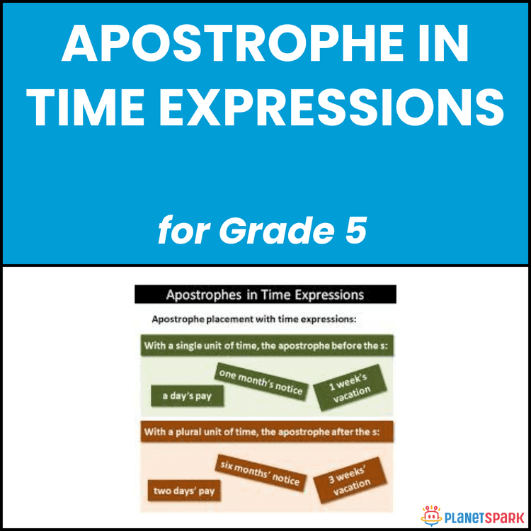 Class 5 Apostrophe Time Expressions Worksheet