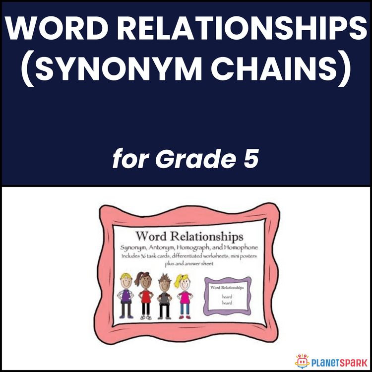 Class 5 Synonym Chains Word Relationships Worksheet